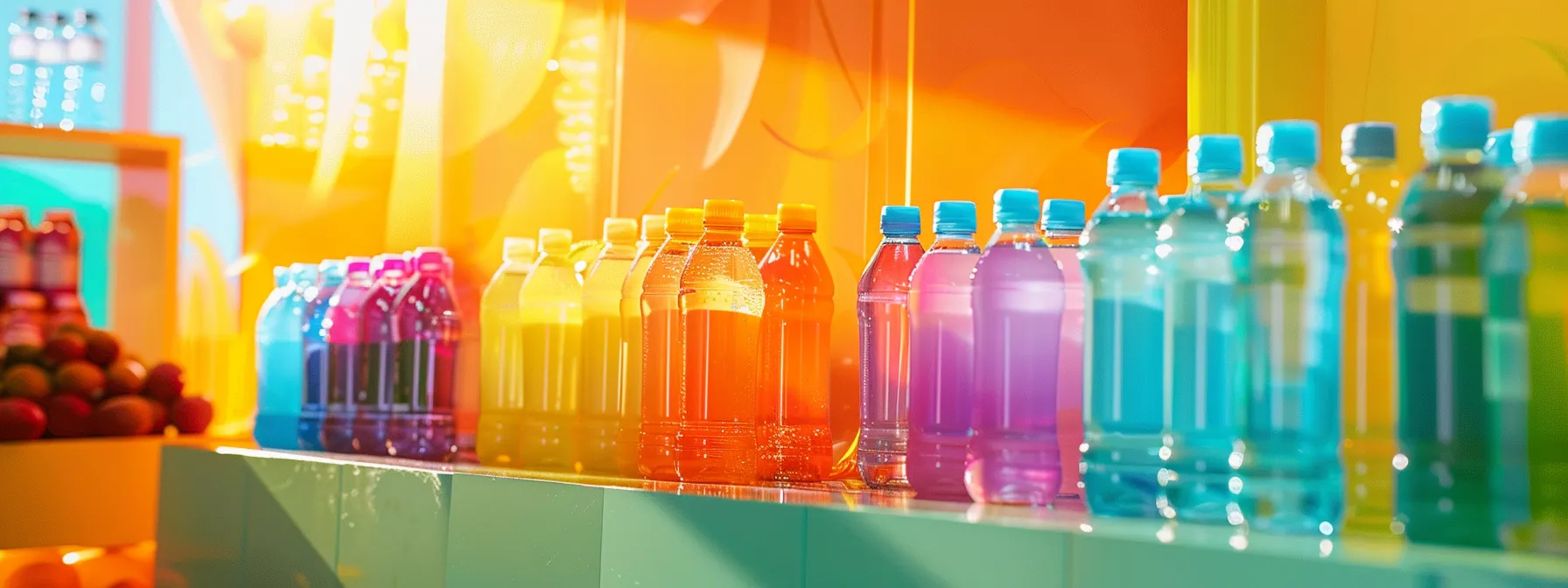 a vibrant display of energy-boosting hydration products in bulk, surrounded by bright, inviting colors that emphasize savings and health benefits, set against a backdrop suggesting online shopping and value.