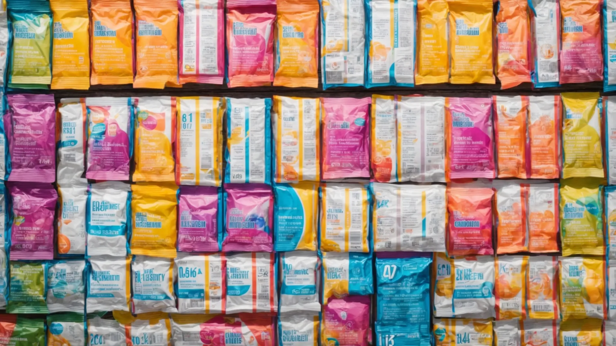 a vibrant display of various electrolyte drink packets with clear ingredient labels, set against a bright, inviting backdrop, emphasizing the importance of informed choices in health and wellness.